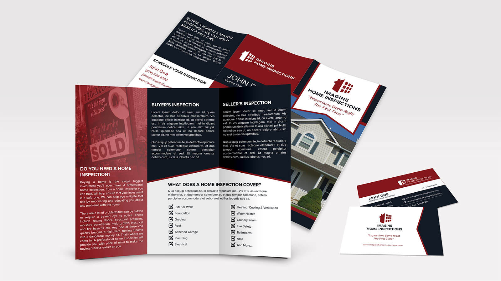 Adjuster and Inspector Business Cards Home Inspection