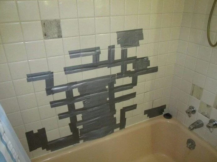 Duct Tape in Tub & Shower
